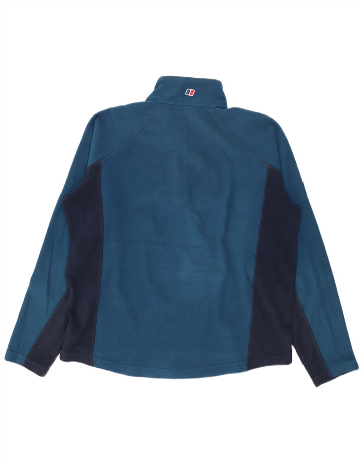 Berghaus Мужской флисовый джемпер с воротником на молнии, средний синий в цветных блоках