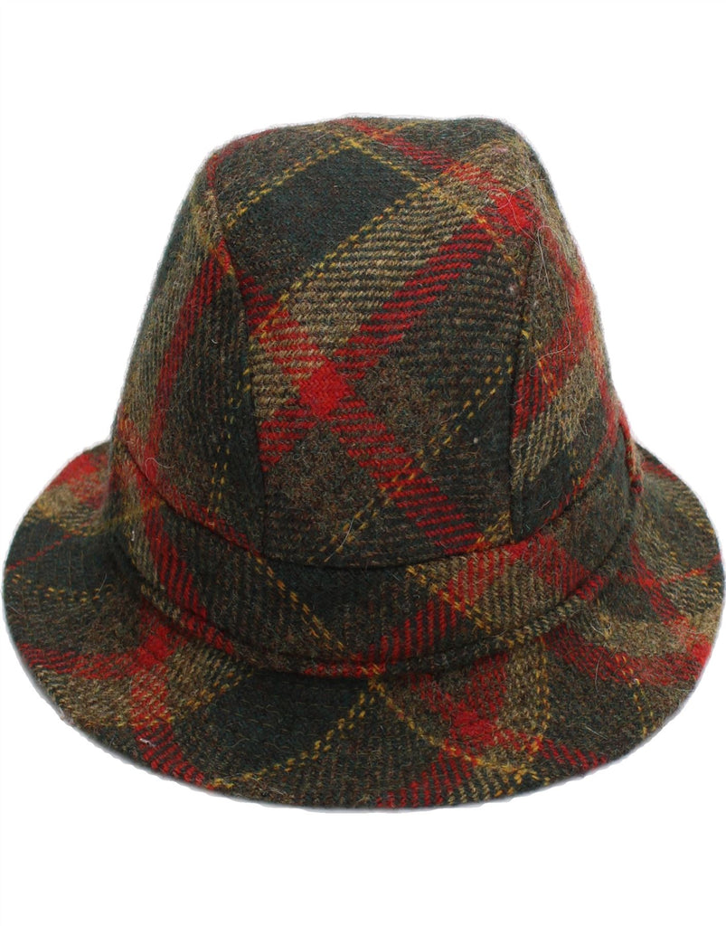 AVOCA Mens Homburg Hat Small Green Plaid New Wool Classic Vintage Avoca and Second-Hand Avoca from Messina Hembry 