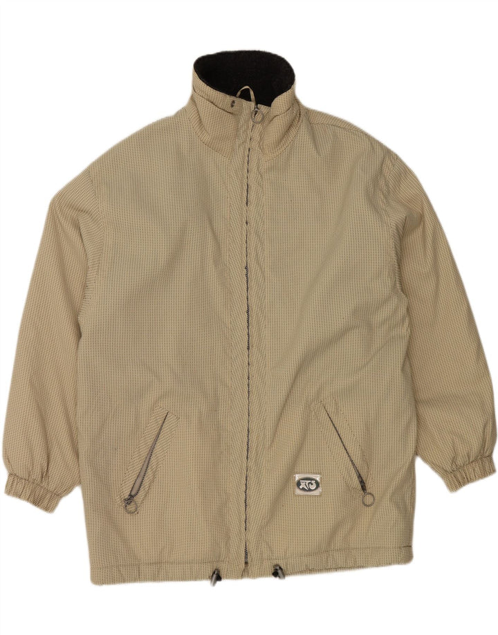 VINTAGE Mens Loose Fit Windbreaker Jacket UK 38 Medium Beige Spotted Vintage Vintage and Second-Hand Vintage from Messina Hembry 