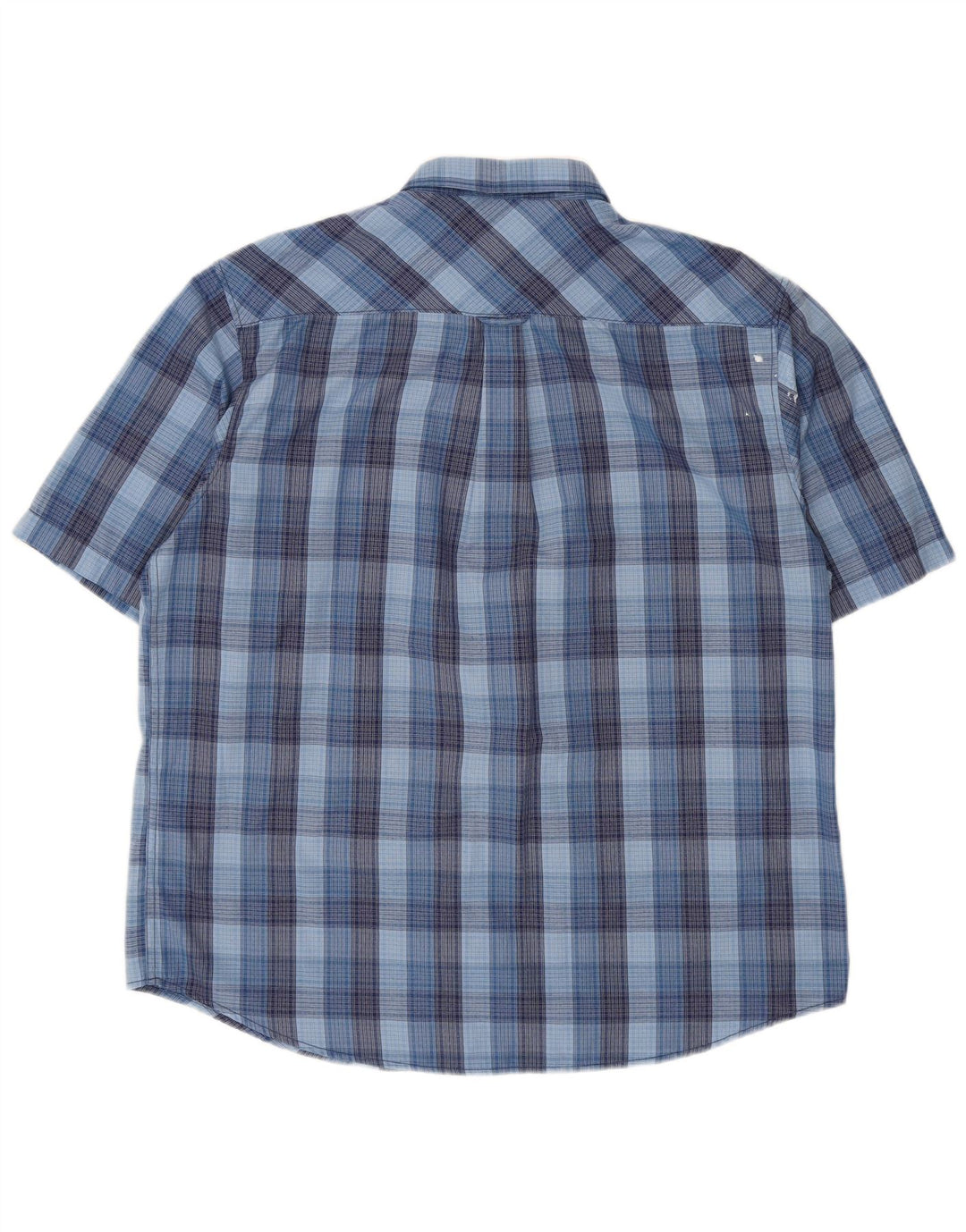JAMES PRINGLE Mens Short Sleeve Shirt XL Blue Check Polyester