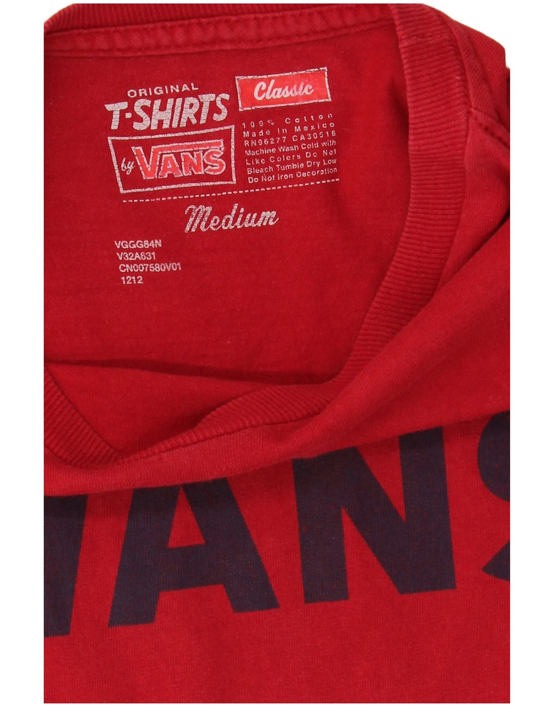 Мужская классическая футболка с рисунком Vans, хлопковый топ среднего красного цвета