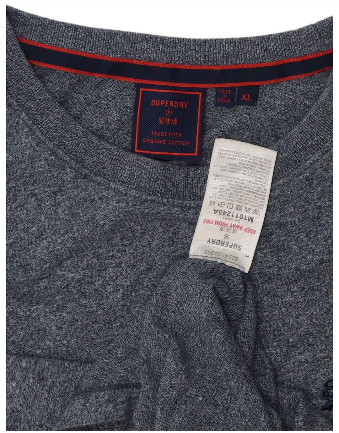 SUPERDRY Мужская футболка Top XL Темно-синяя крапинка из хлопка