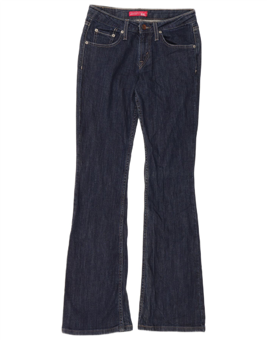 Женские джинсы Levi's 518 Super Low Bootcut (США 3, маленькие) W28 L31 Темно-синие