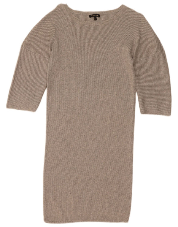 Женское платье-джемпер с рукавом 3/4 Massimo Dutti UK 10, маленькое серое