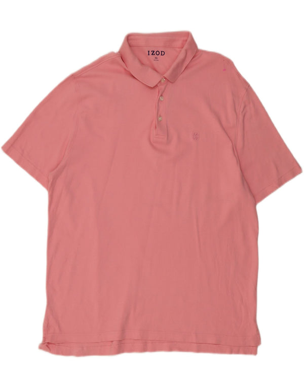 Izod Mens Polo Shirt 2XL Pink Cotton