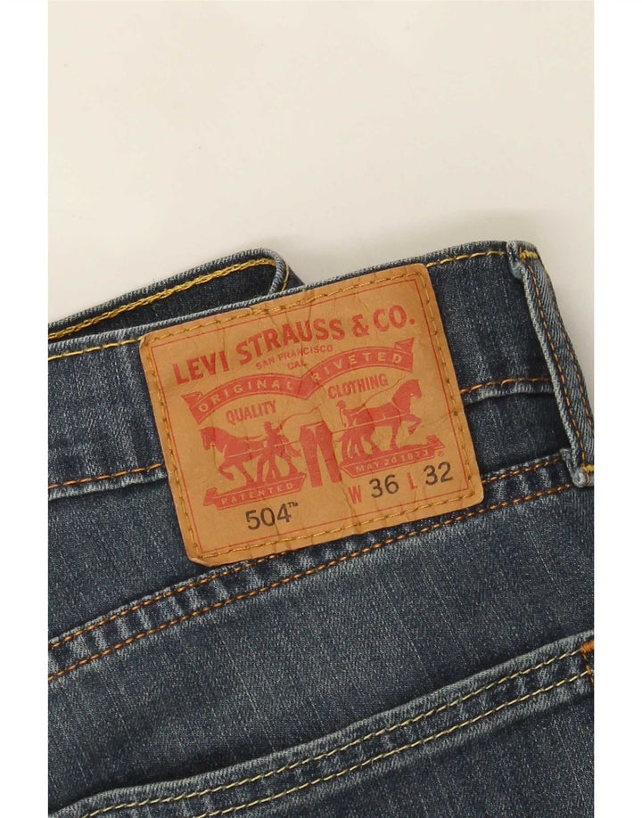 Мужские прямые джинсы Levi's 504 W36 L27 синие, хлопок