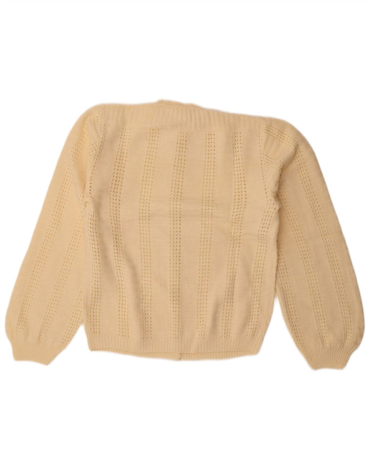 Винтажный женский кардиган-свитер UK 14, большой Off White
