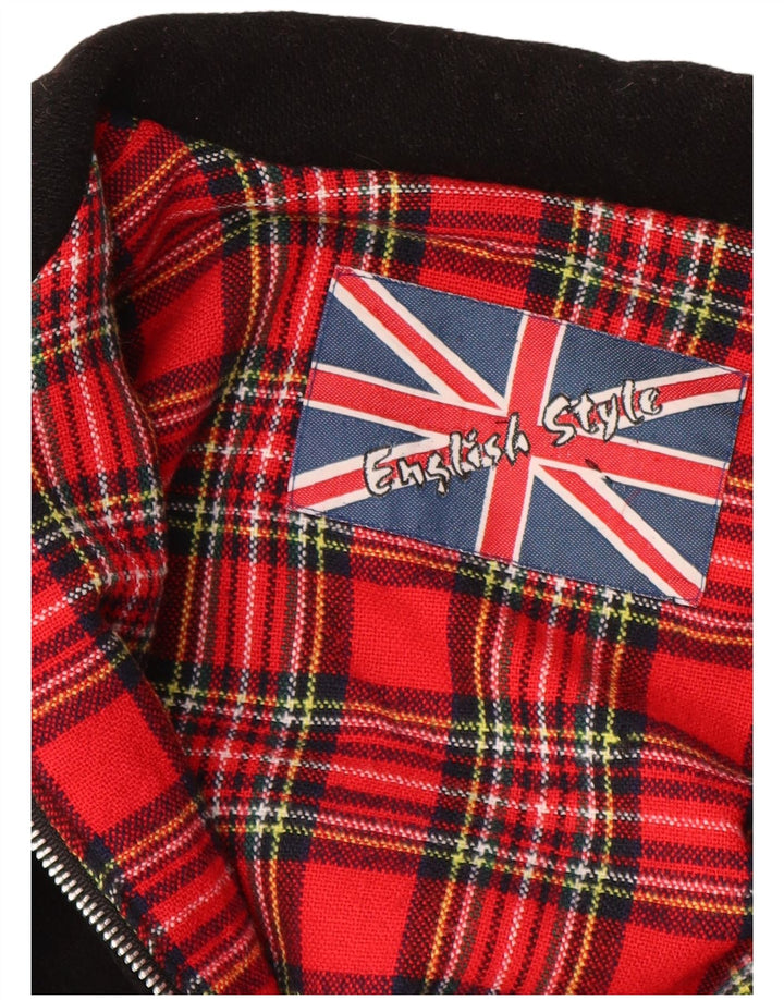 Винтажная мужская куртка-бомбер UK 40, большая черная шерсть