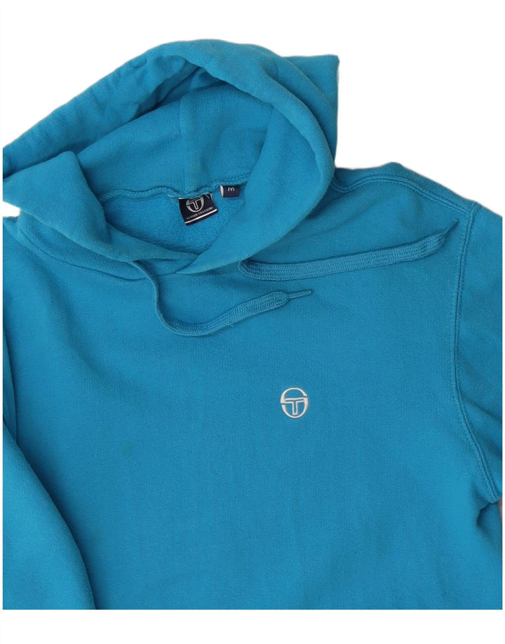Женский джемпер с капюшоном Sergio Tacchini UK 14, средний синий хлопок