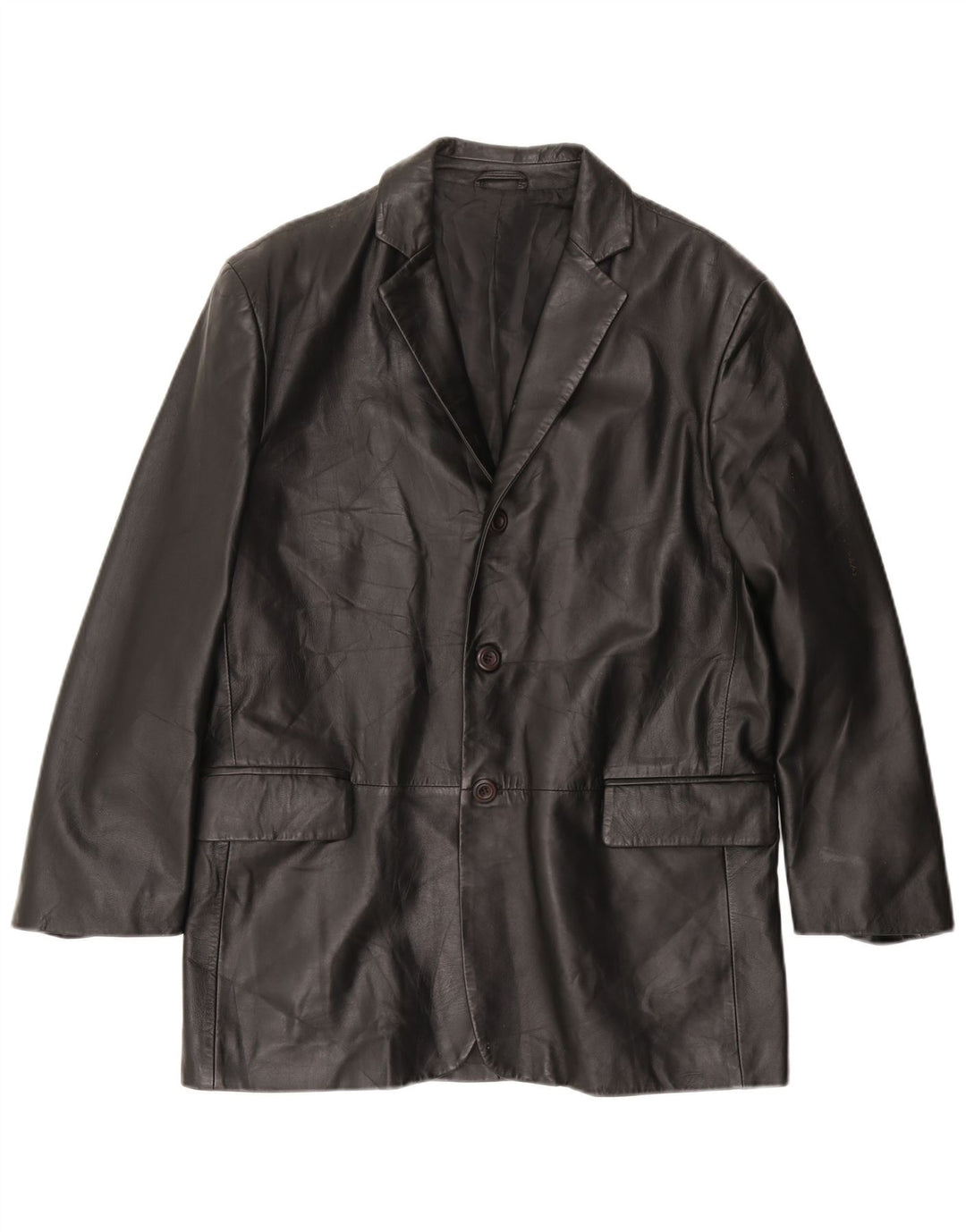 Мужская кожаная куртка VINTAGE IT 50 большая черная кожа