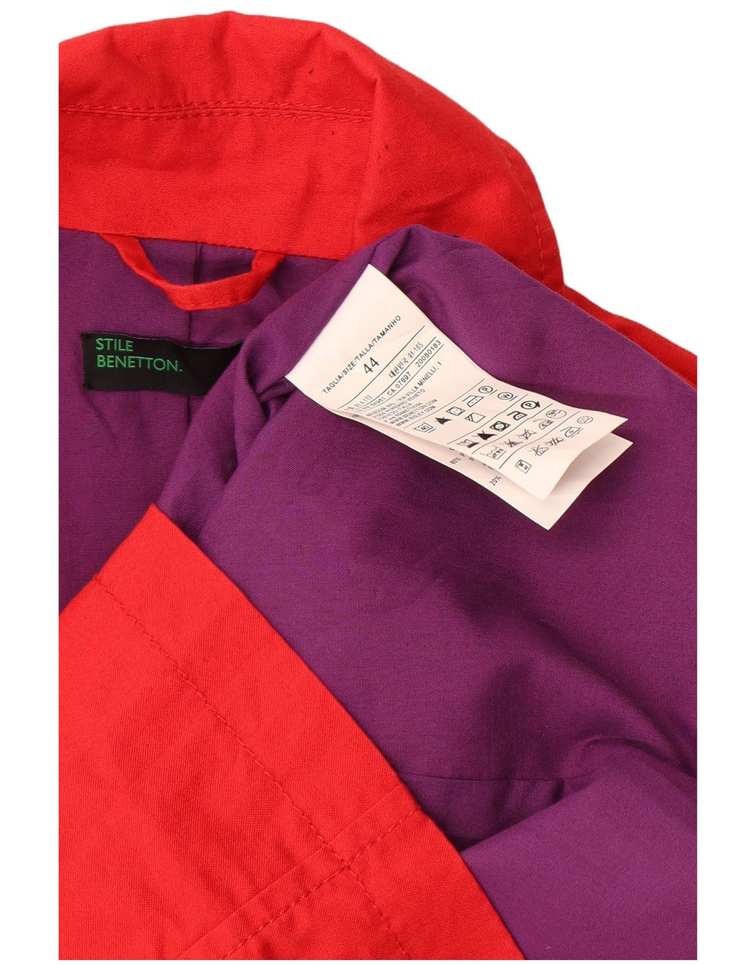 Женский тренч Benetton IT 44 Средний Красный Хлопок