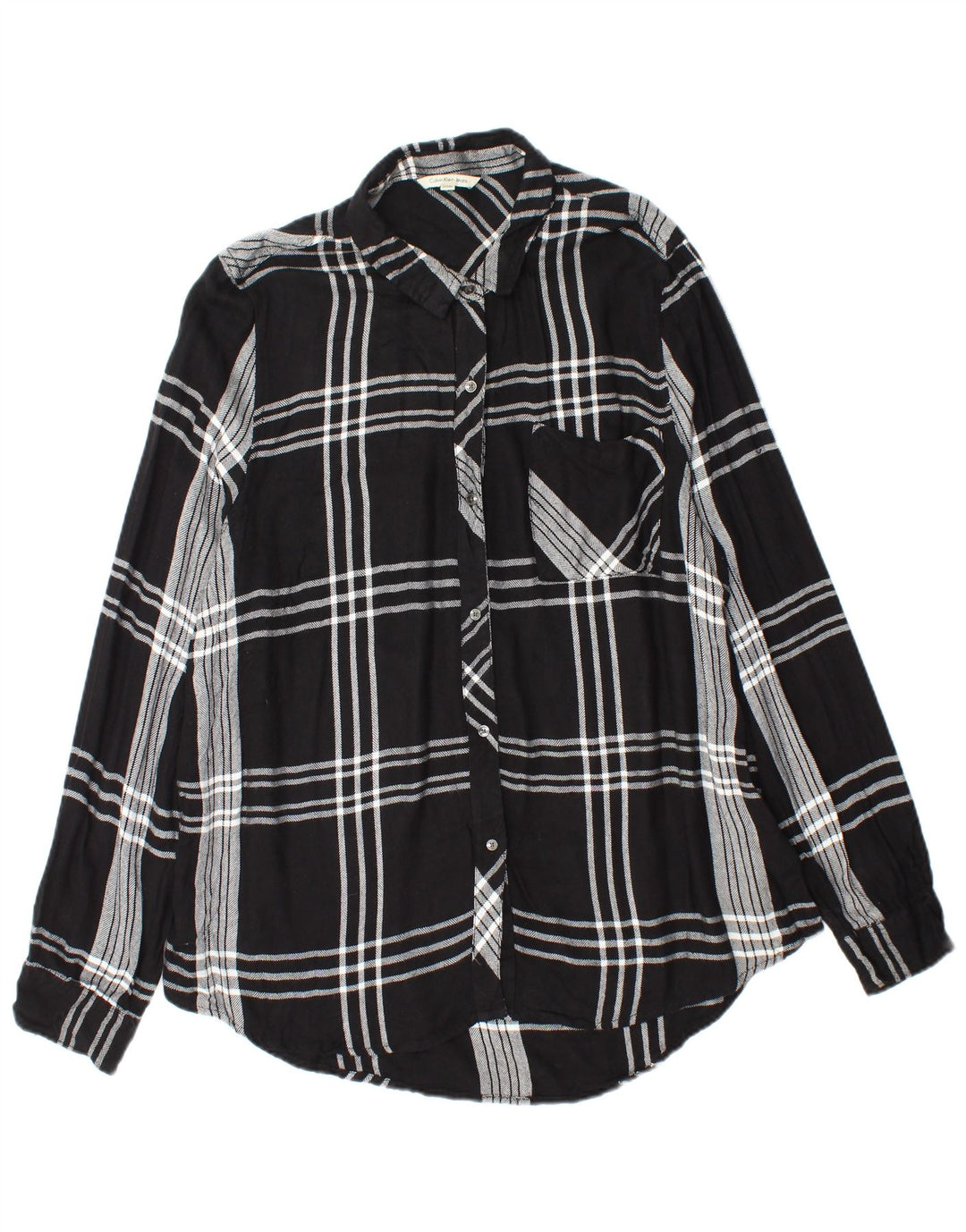 Женская фланелевая рубашка CALVIN KLEIN JEANS UK 18 XL, черный клетчатый вискоза