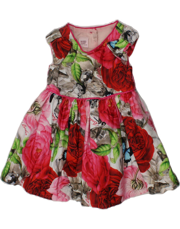 TED BAKER Baby Girls Sleeveless A-Line Dress 0-3 Months Red Floral Cotton