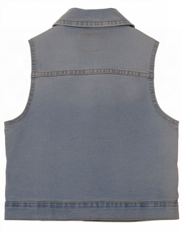 Джинсовый жилет Levi's для девочек 7–8 лет, маленький синий, хлопковый