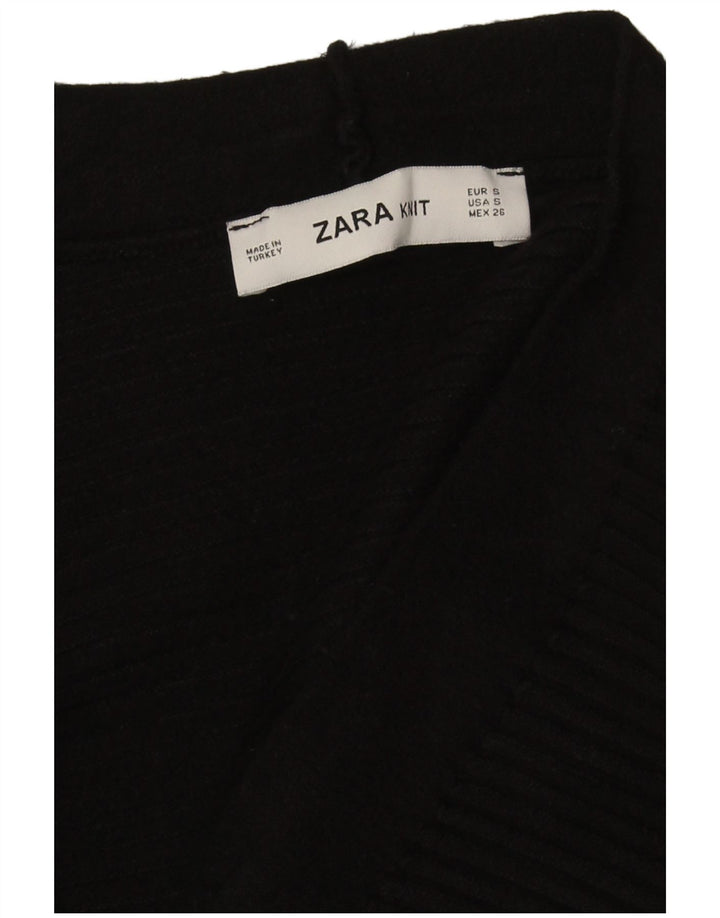 Женский укороченный кардиган большого размера Zara UK 10, маленький черный классический