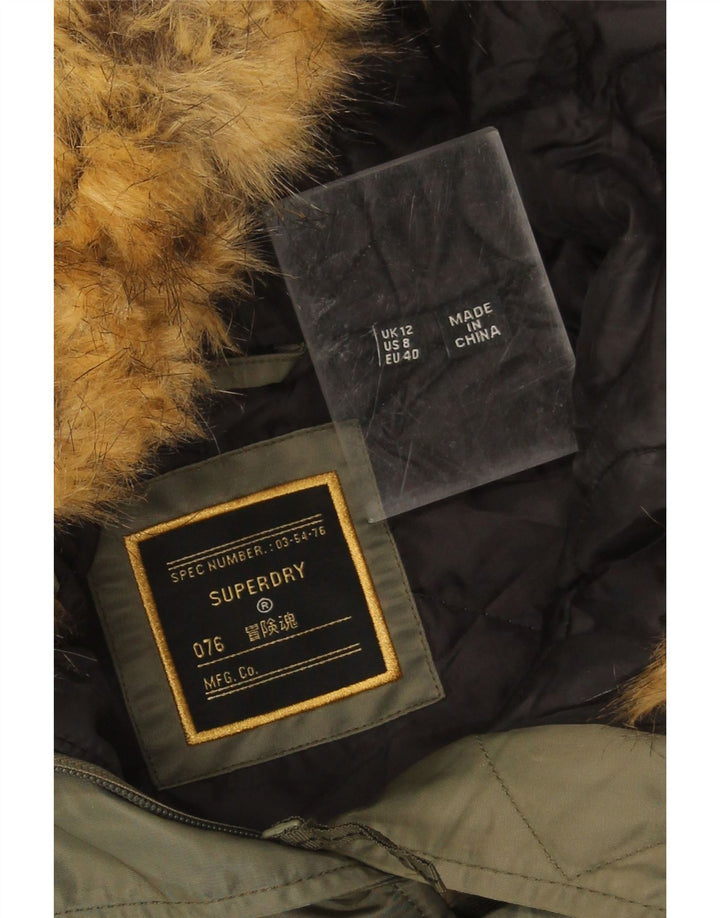 Женская парка Superdry с капюшоном UK 12, средний хаки, нейлон