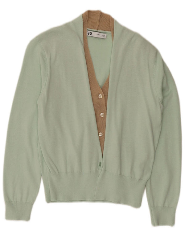 Женский кардиган Zara UK 10, маленький зеленый вискоза