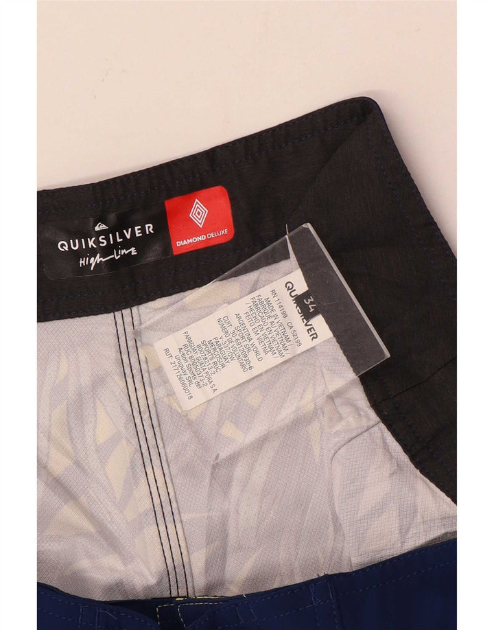 Мужские шорты для плавания Quiksilver, полиэстер, большие синие с цветочным принтом