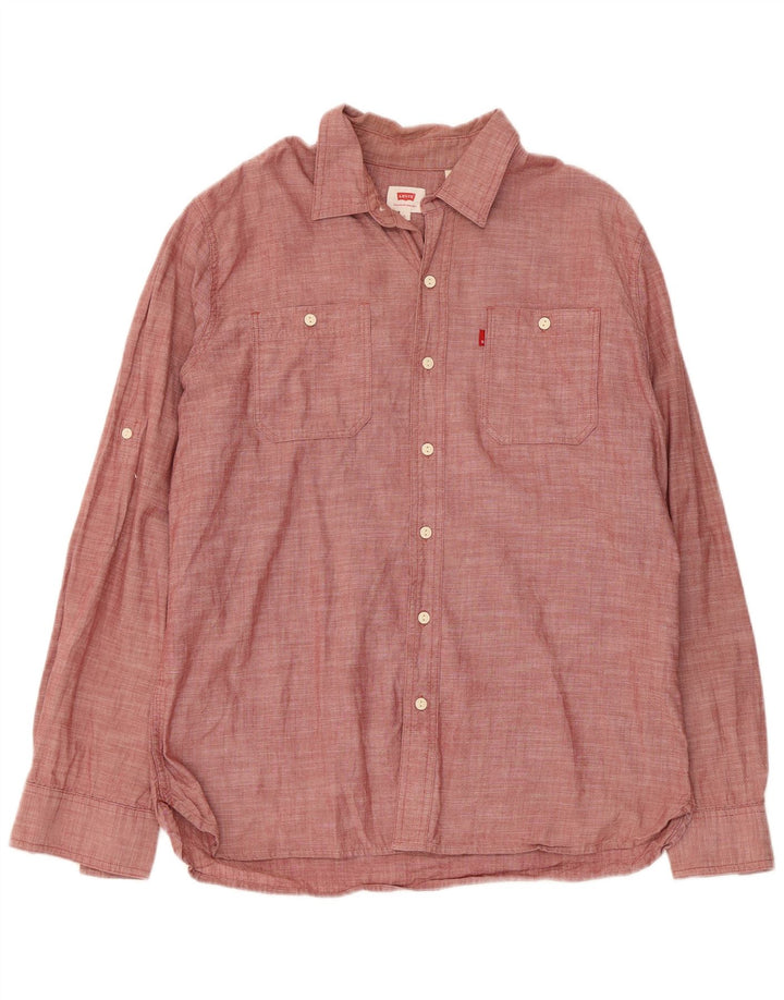 Мужская рубашка Levi's, большая красная хлопковая