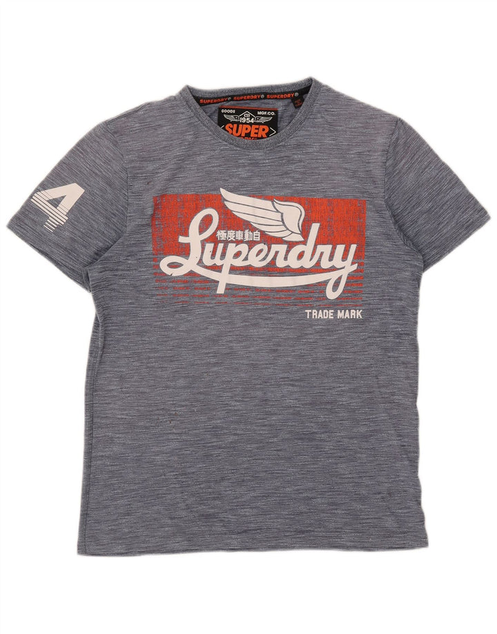 Мужская футболка с рисунком Superdry, большой серый полиэстер с крапинками