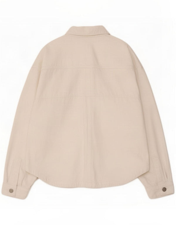 Женская джинсовая куртка оверсайз Zara UK 18 XL, белый хлопок