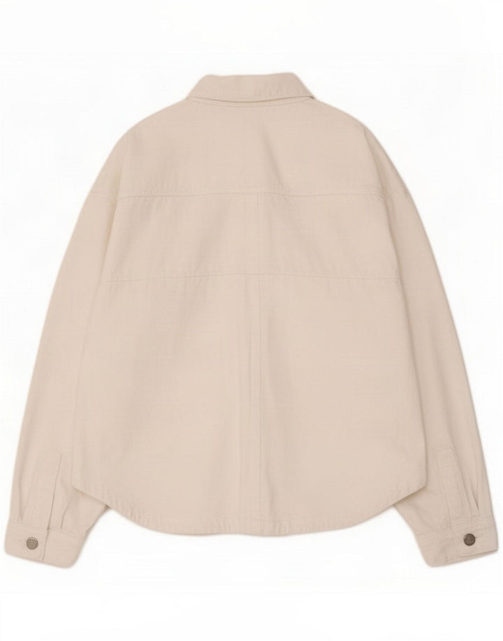 Женская джинсовая куртка оверсайз Zara UK 18 XL, белый хлопок