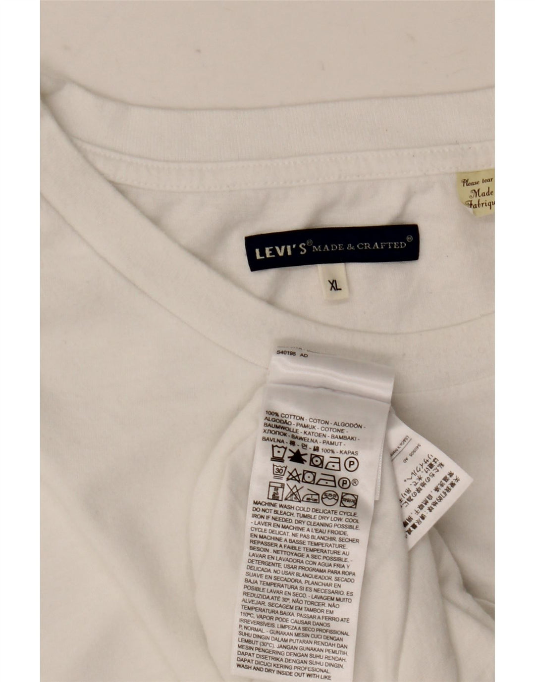 Мужская футболка Levi's Top XL, белый хлопок