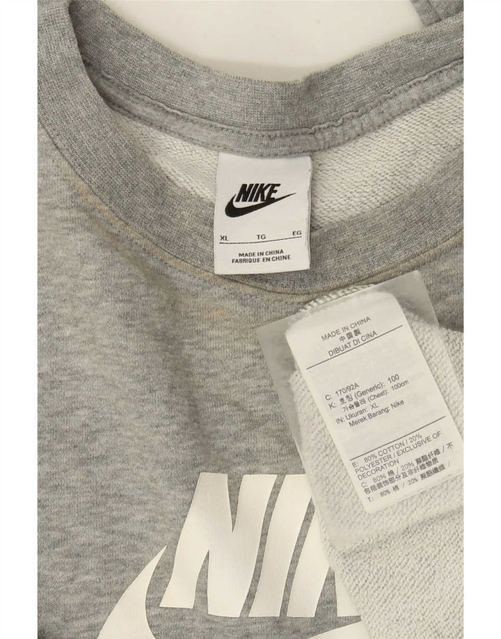 Женский джемпер большого размера с рисунком Nike UK 18 XL, серый в крапинку