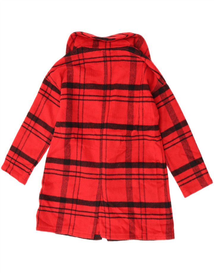 Пальто Marks & Spencer для девочек 11–12 лет, красное полиэстер в клетку