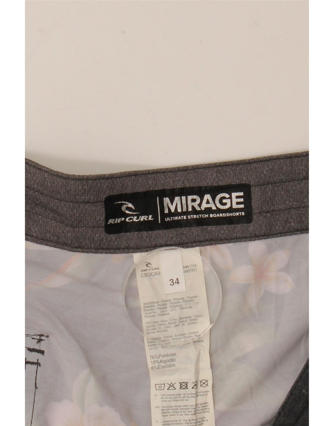 Мужские шорты для плавания Rip Curl Mirage, большой серый полиэстер с цветочным принтом