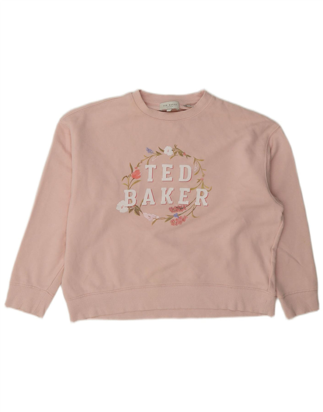 Женский свободный свитшот с рисунком Ted Baker, размер 2, маленький розовый