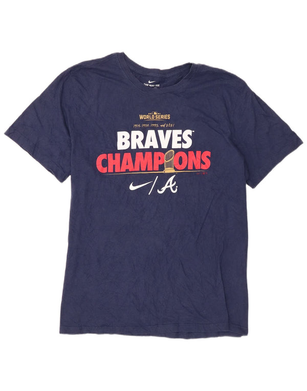 Мужская футболка Nike Braves Champions с рисунком, топ XL, темно-синий, хлопок