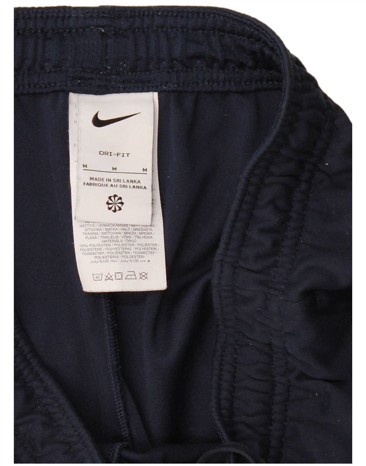 Мужские спортивные брюки NIKE Dri Fit среднего размера, темно-синие, с цветными блоками