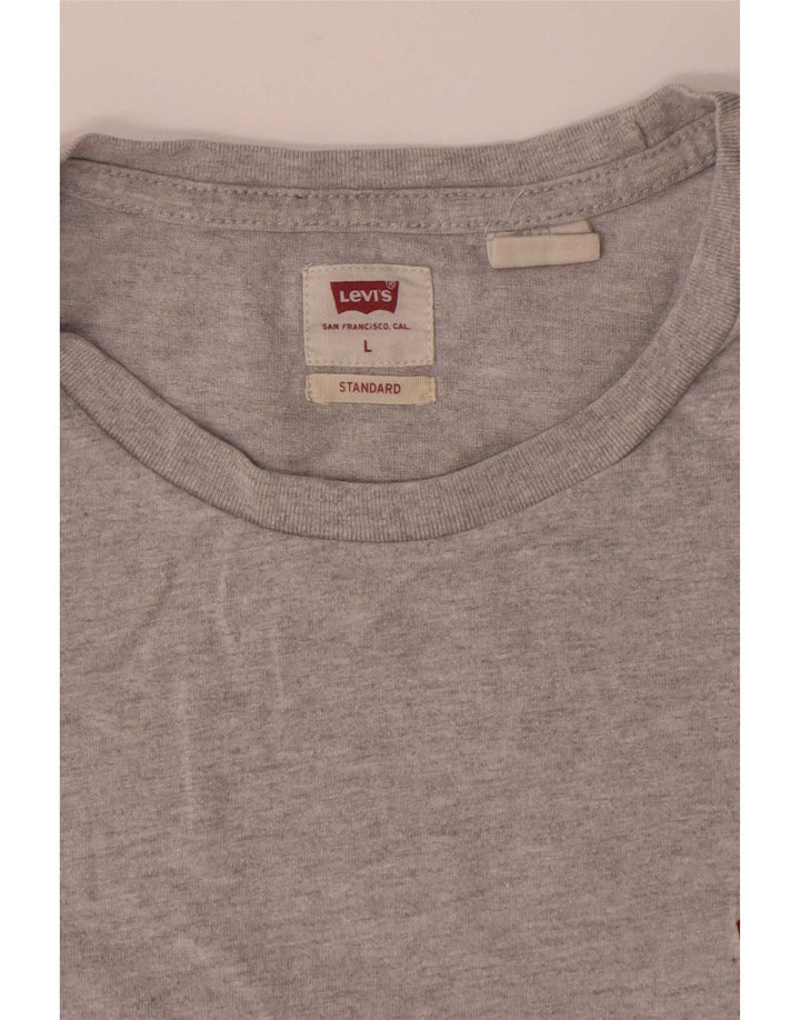 Мужская стандартная футболка Levi's, большой серый хлопок