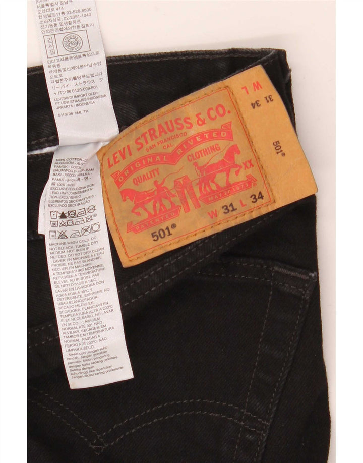 Мужские прямые джинсы Levi's 501 W31 L34, черный хлопок