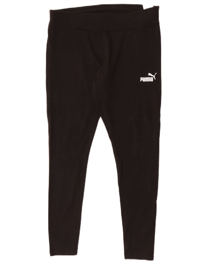 Женские леггинсы Puma UK 14, большие черные хлопковые