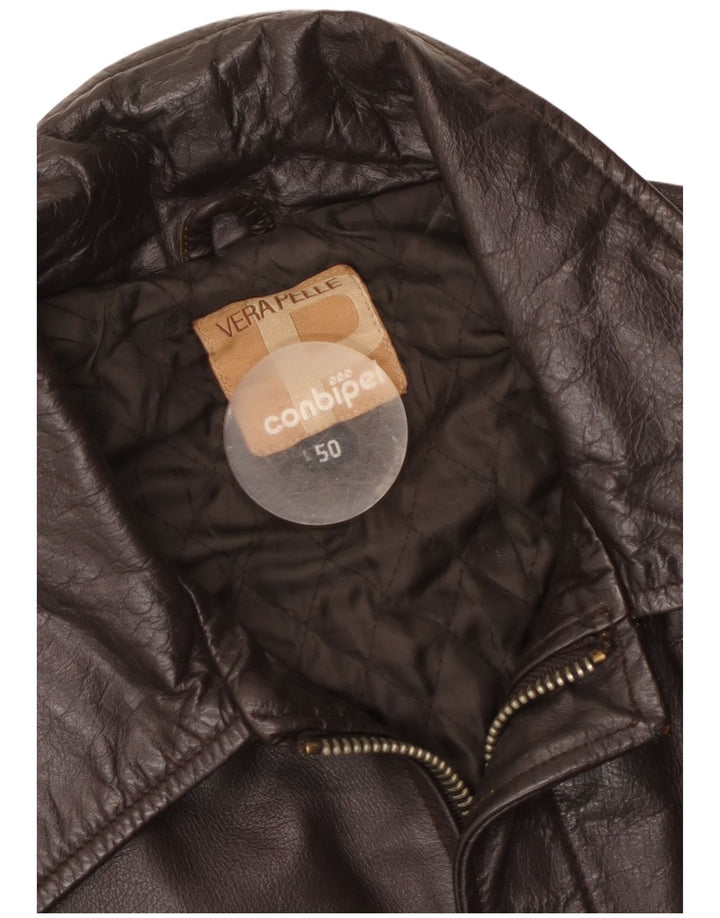 Мужская кожаная куртка Conbipel IT 50, большая коричневая кожа