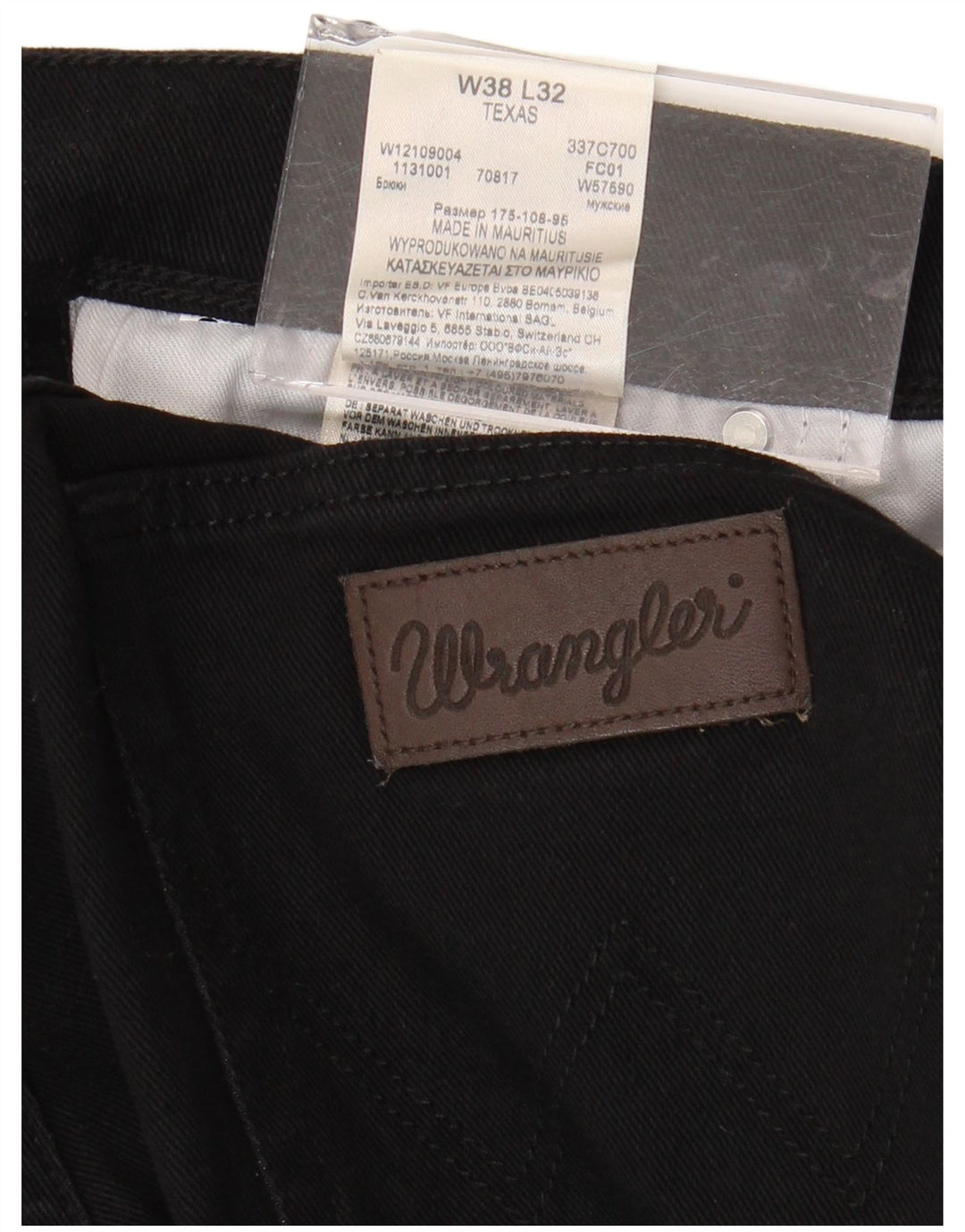 Мужские прямые джинсы WRANGLER Texas W38 L32, черный хлопок