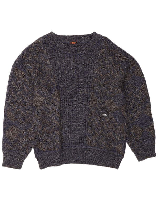 Мужской свитер Ellesse с вырезом лодочкой, средний, темно-синий, шерстяной