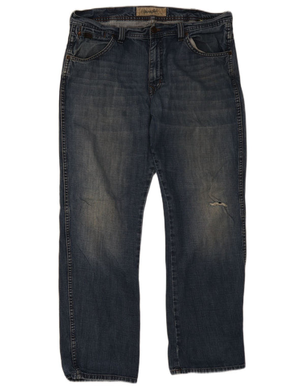 Мужские прямые джинсы Wrangler Wesley W36 L32, синий хлопок