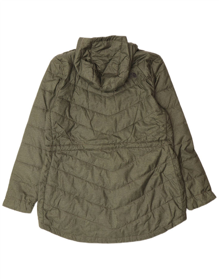 Женское стеганое пальто с капюшоном The North Face UK 18 XL Хаки Полиэстер Современный