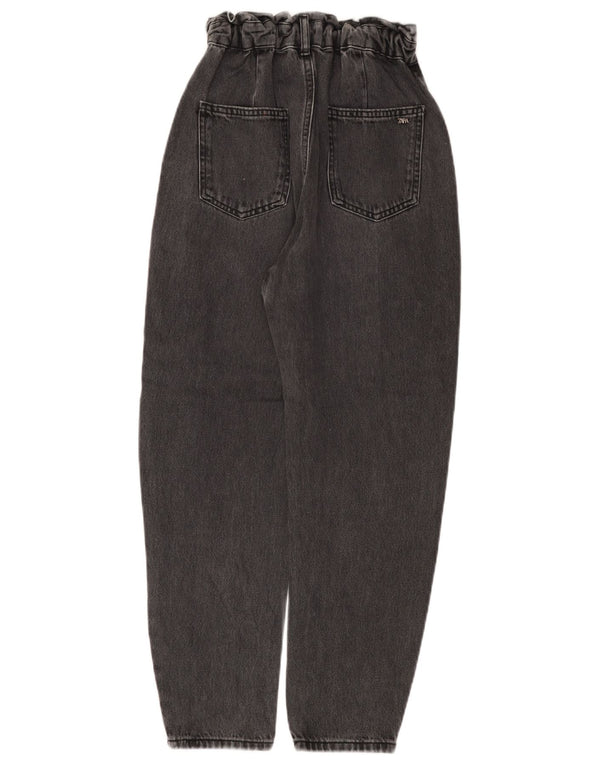 Женские зауженные джинсы с высокой талией Zara EU 32 2XS W22 L25, серый хлопок