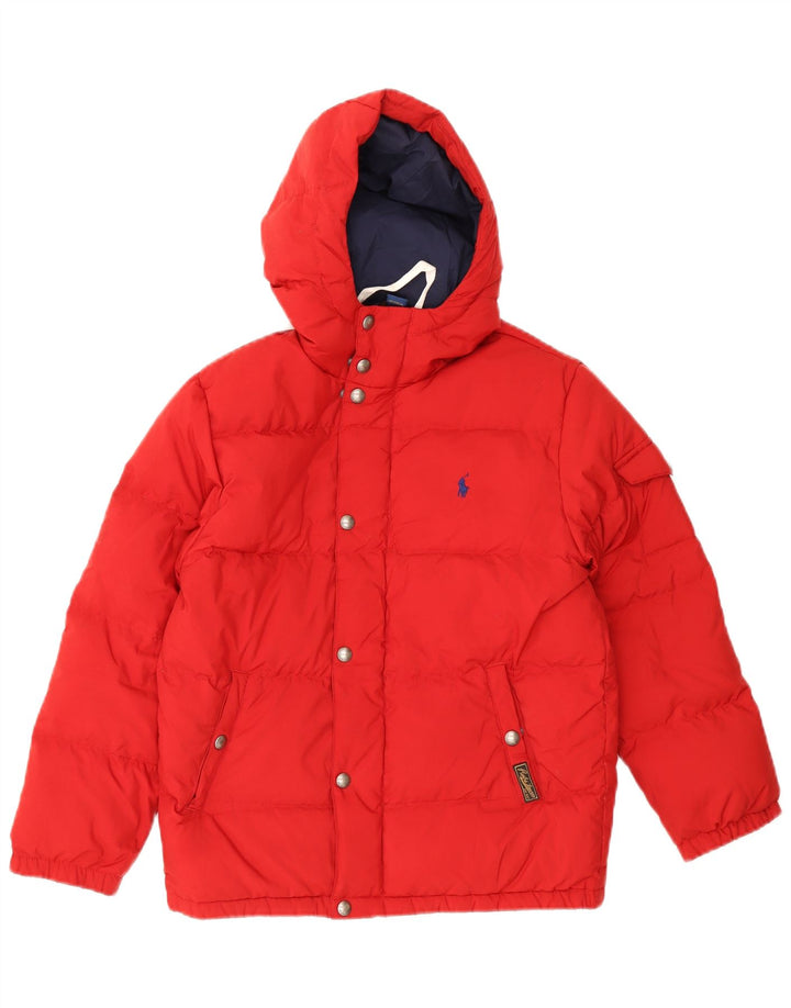 Утепленная куртка с капюшоном Polo Ralph Lauren для мальчиков 10–11 лет, средний красный