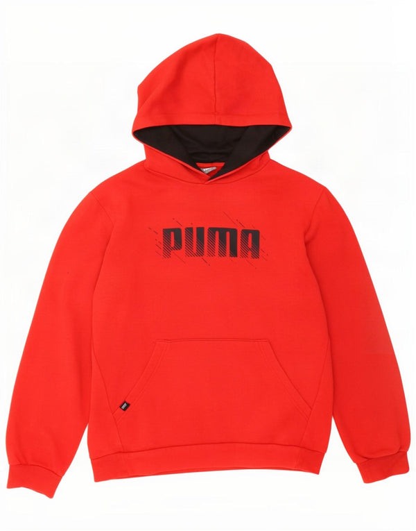 Джемпер с капюшоном Puma для девочек 13–14 лет, красный хлопок