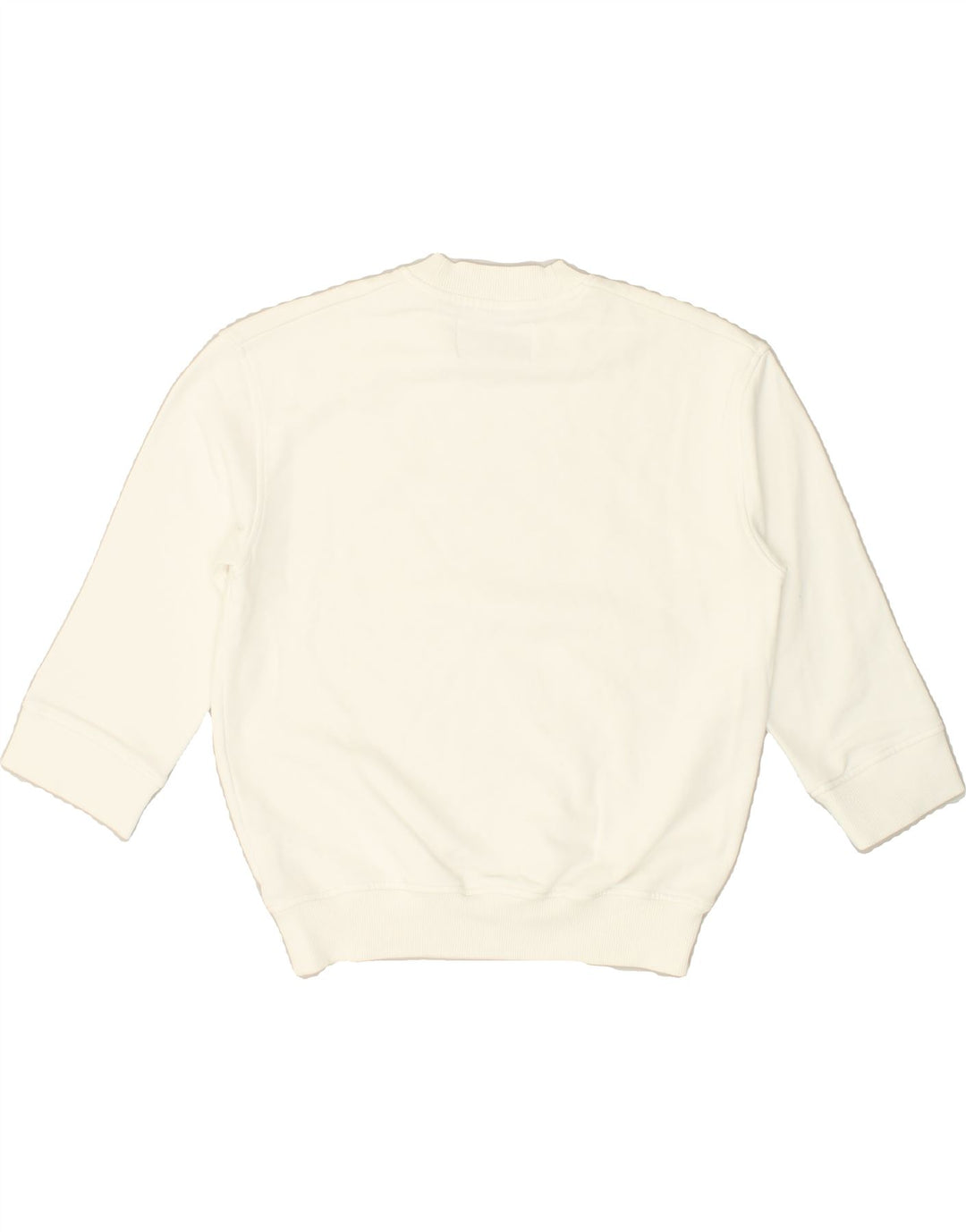 CALVIN KLEIN Womens Graphic Crew Neck Jumper Sweater UK 6 XS White Cotton | Vintage Calvin Klein | Thrift | Second-Hand Calvin Klein | Used Clothing | Messina Hembry 