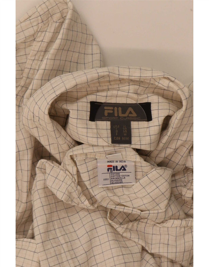 Мужская рубашка Fila в бежевую клетку среднего цвета, хлопок