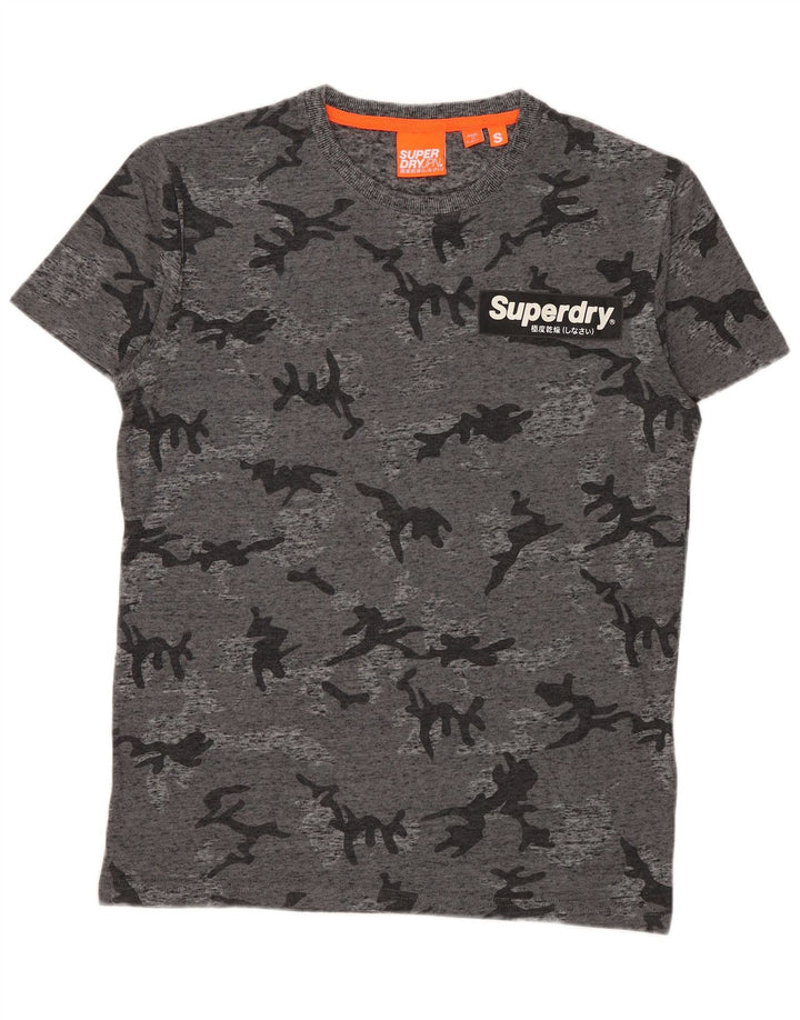 Мужская футболка Superdry, маленький серый камуфляжный хлопок