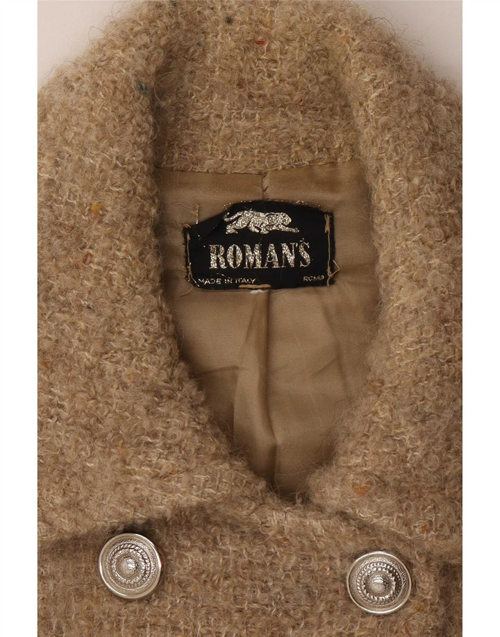 Женское полупальто Roman's UK 10, маленькое, бежевое, в крапинку, шерсть