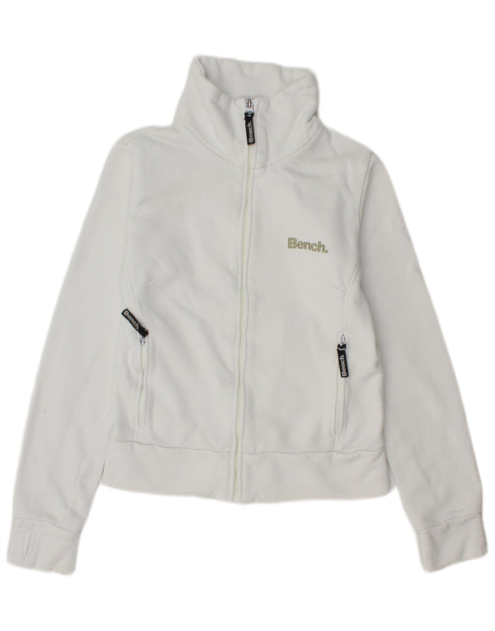 Женский укороченный спортивный костюм с графическим рисунком Bench, верхняя куртка UK 10, маленький белый хлопок