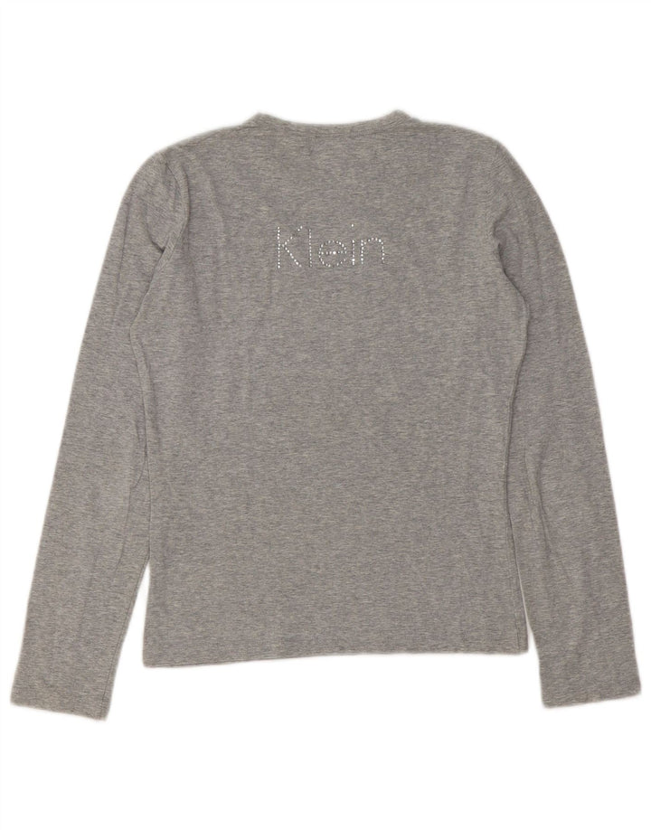 Женские джинсы Calvin Klein Jeans с длинным рукавом и графикой, Великобритания, 12, средний серый, в крапинку